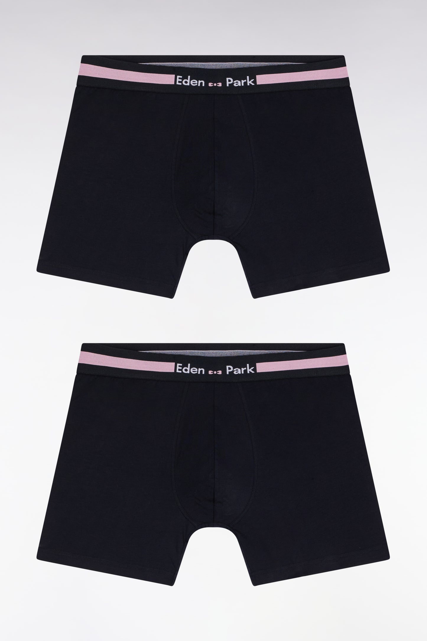 Set of two boxer shorts in navy stretch cotton jersey