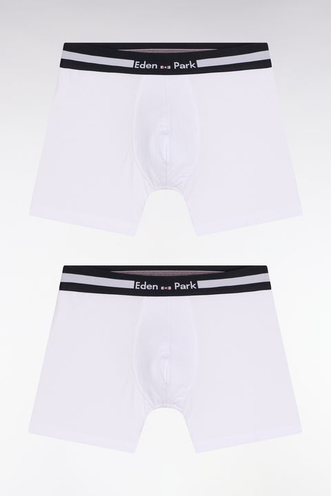 Lot de deux boxers en jersey de coton stretch blanc - Image 1