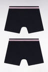 Set of two boxer shorts in navy stretch cotton jersey