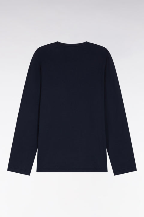 Pyjama long en jersey de coton marine micro-motifs - Image 3