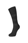 Pair of black striped cotton blend socks
