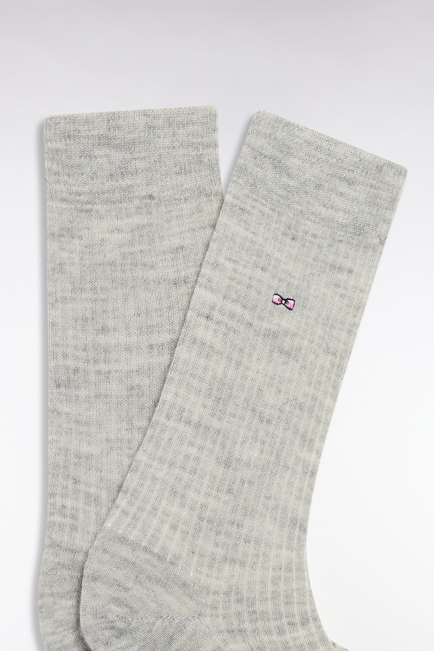 Gray ribbed knit socks