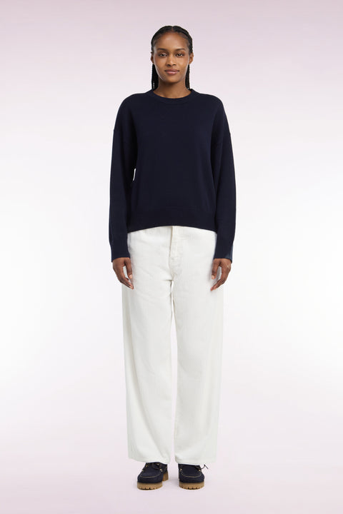 Pantalon en velours côtelé écru coupe droite - Image 2