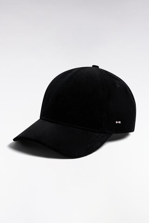 Casquette en velours côtelé noir - Image 1