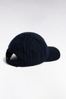 Casquette bimatière en drap de laine rayé marine patch EP