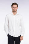Chemise en coton stretch blanc coupe droite