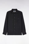 Chemise en flanelle rayée grise coupe droite
