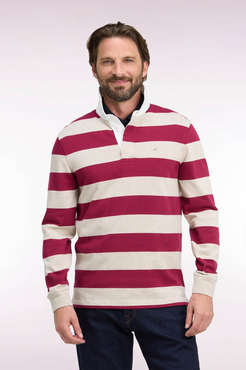 Maillot manches longues en jersey de coton rayé rouge - Image 3