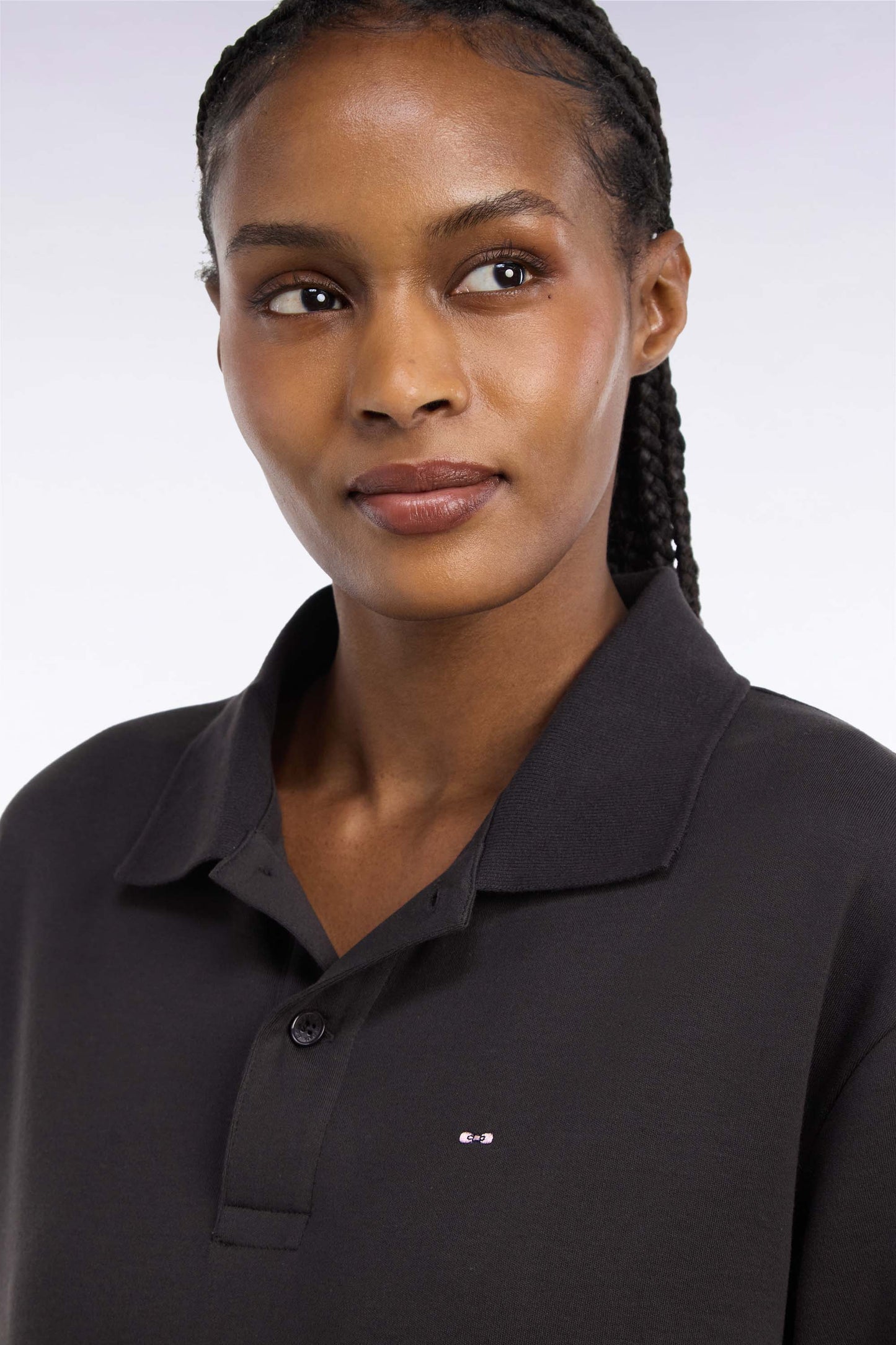 Polo unisexe manches courtes en coton interlock marron