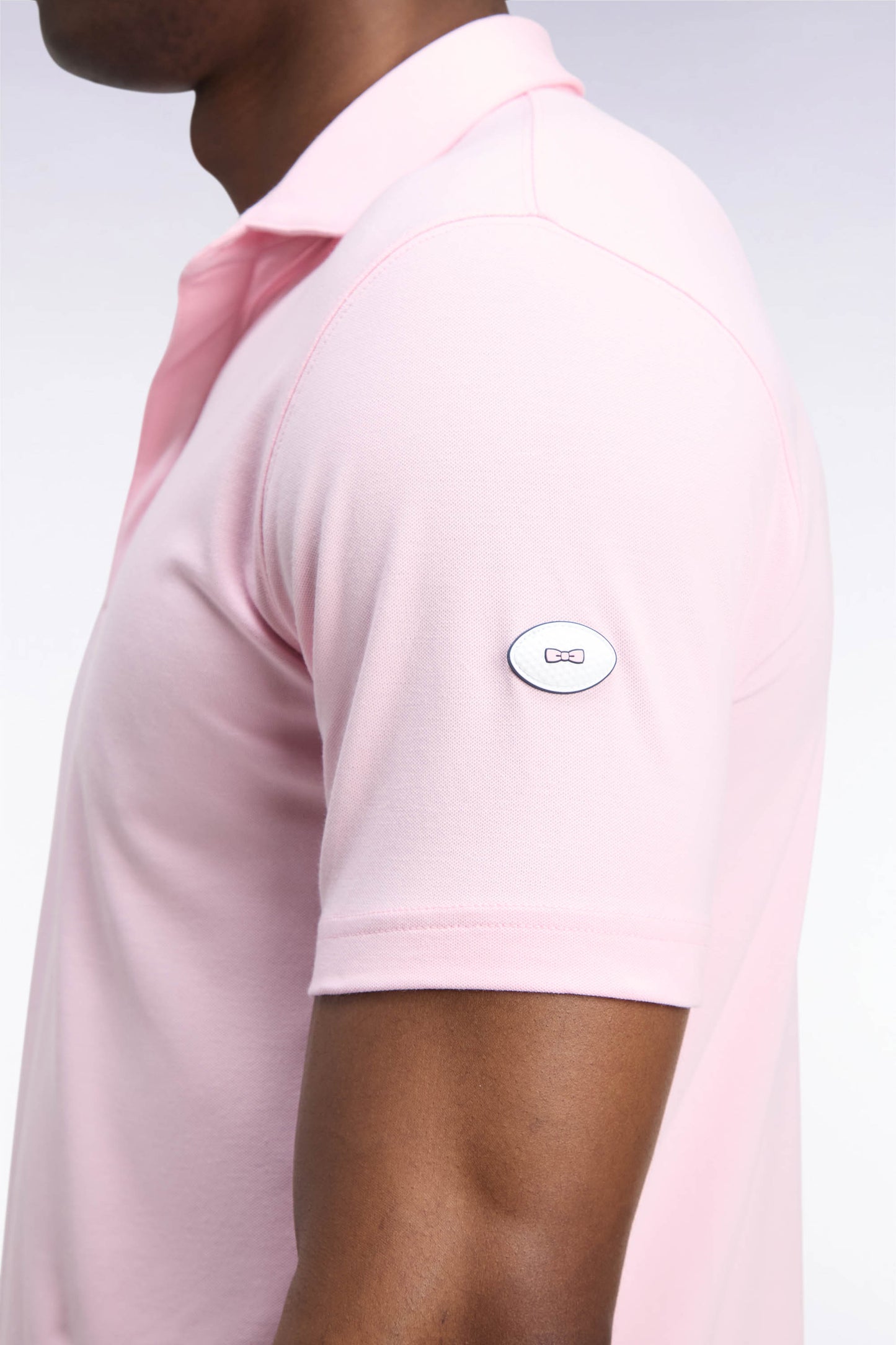Polo golf manches courtes rose coupe droite