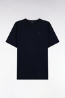 T-shirt col rond unisexe à manches courtes en coton mercerisé marine coupe loose