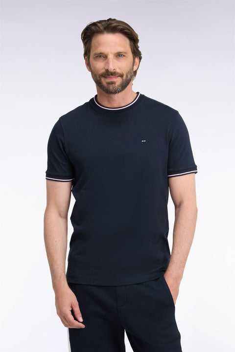 T-shirt manches courtes marine coupe droite - Image 3