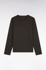 T-shirt manches longues en coton kaki coupe ajustée