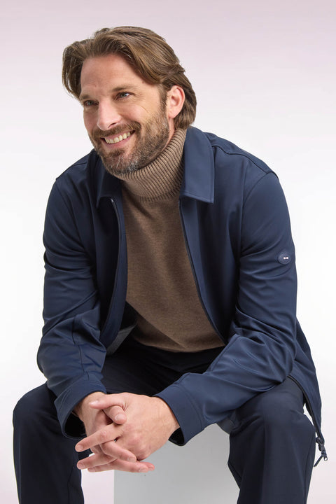 Blouson golf en nylon technique marine - Image 1