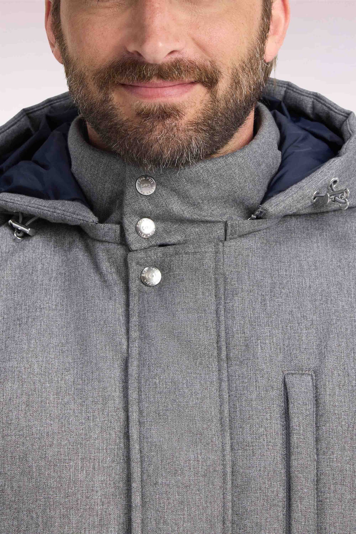 Parka façon flanelle grise