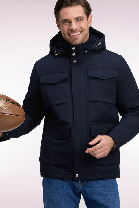 Parka façon saharienne en nylon marine - Image 1