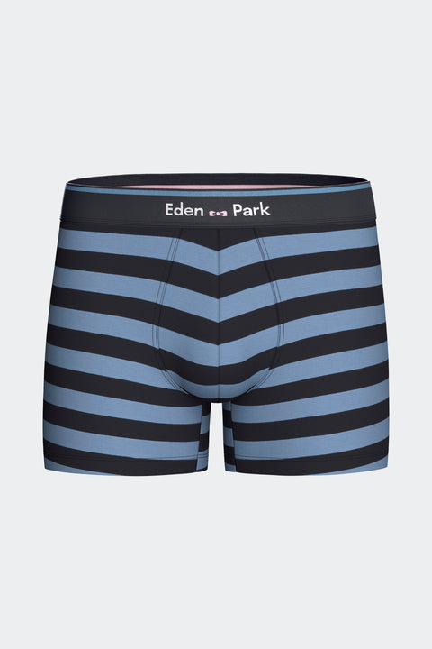Lot de 2 boxers en jersey de coton stretch unis et rayés marine - Image 3