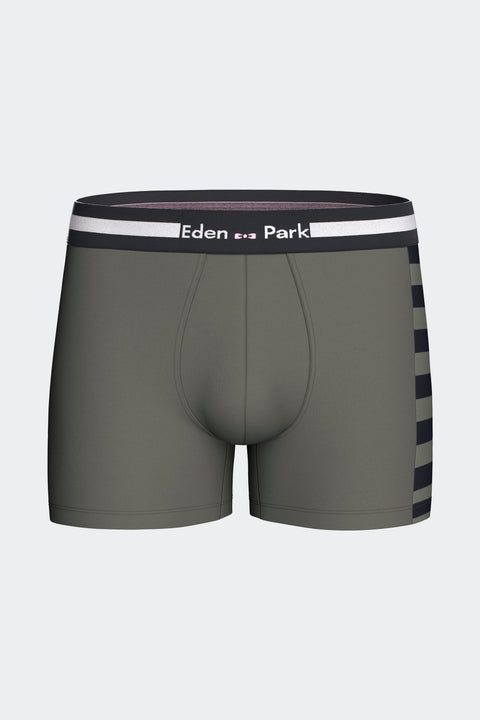 Lot de 2 boxers en jersey de coton stretch marine et kaki - Image 3