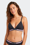 Soutien-gorge triangle en coton stretch marine élastique siglé