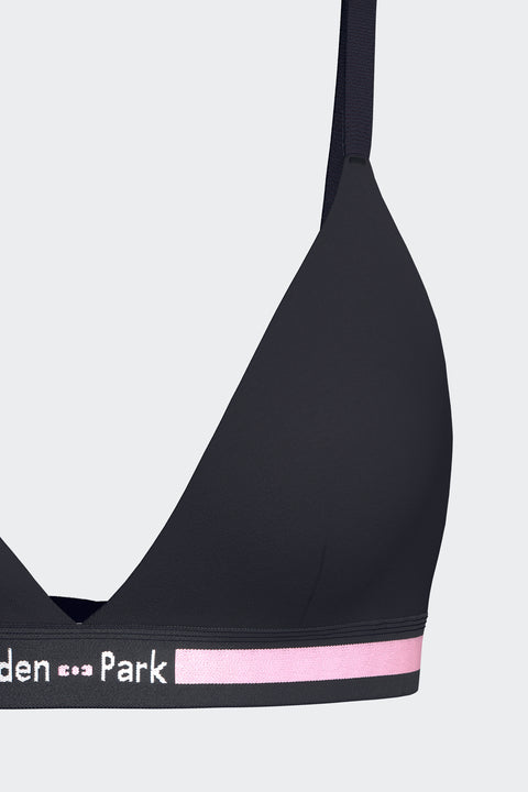 Soutien-gorge triangle en coton stretch marine élastique siglé - Image 3