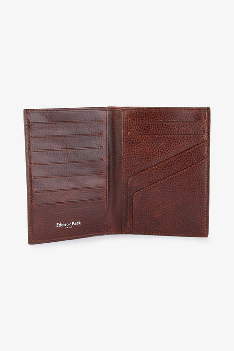 Dark brown leather travel wallet - Image 2