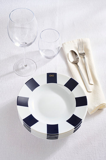 Lot de 6 assiettes à dessert marine en porcelaine de Limoges - Image 2