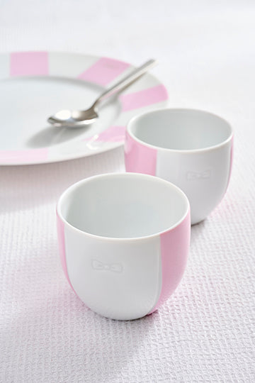 Duo de tasses à café en porcelaine intérieur émaillé rose - Image 2
