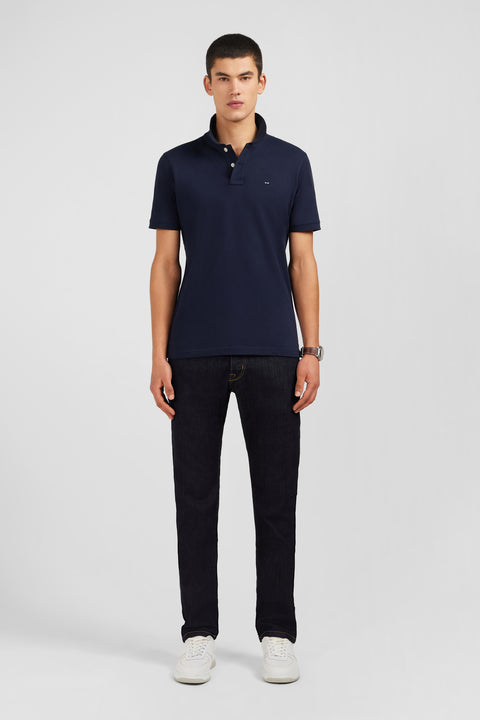Polo bleu marine en coton pima stretch - Image 2