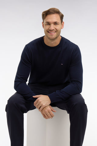 Crew navy blue cotton jumper