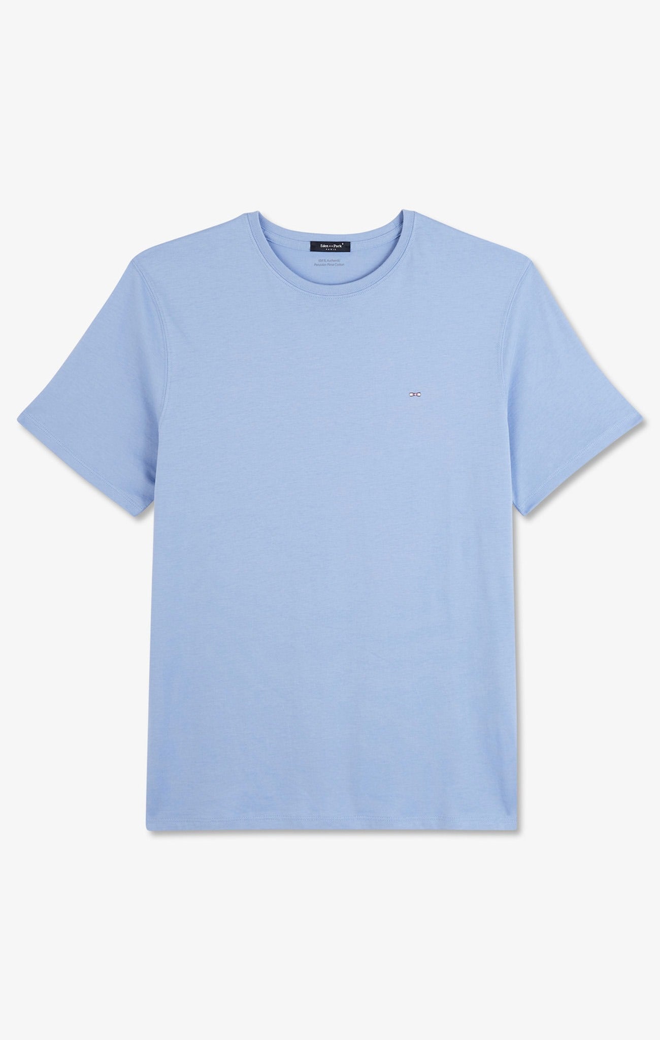 T-shirt bleu col rond à manches courtes