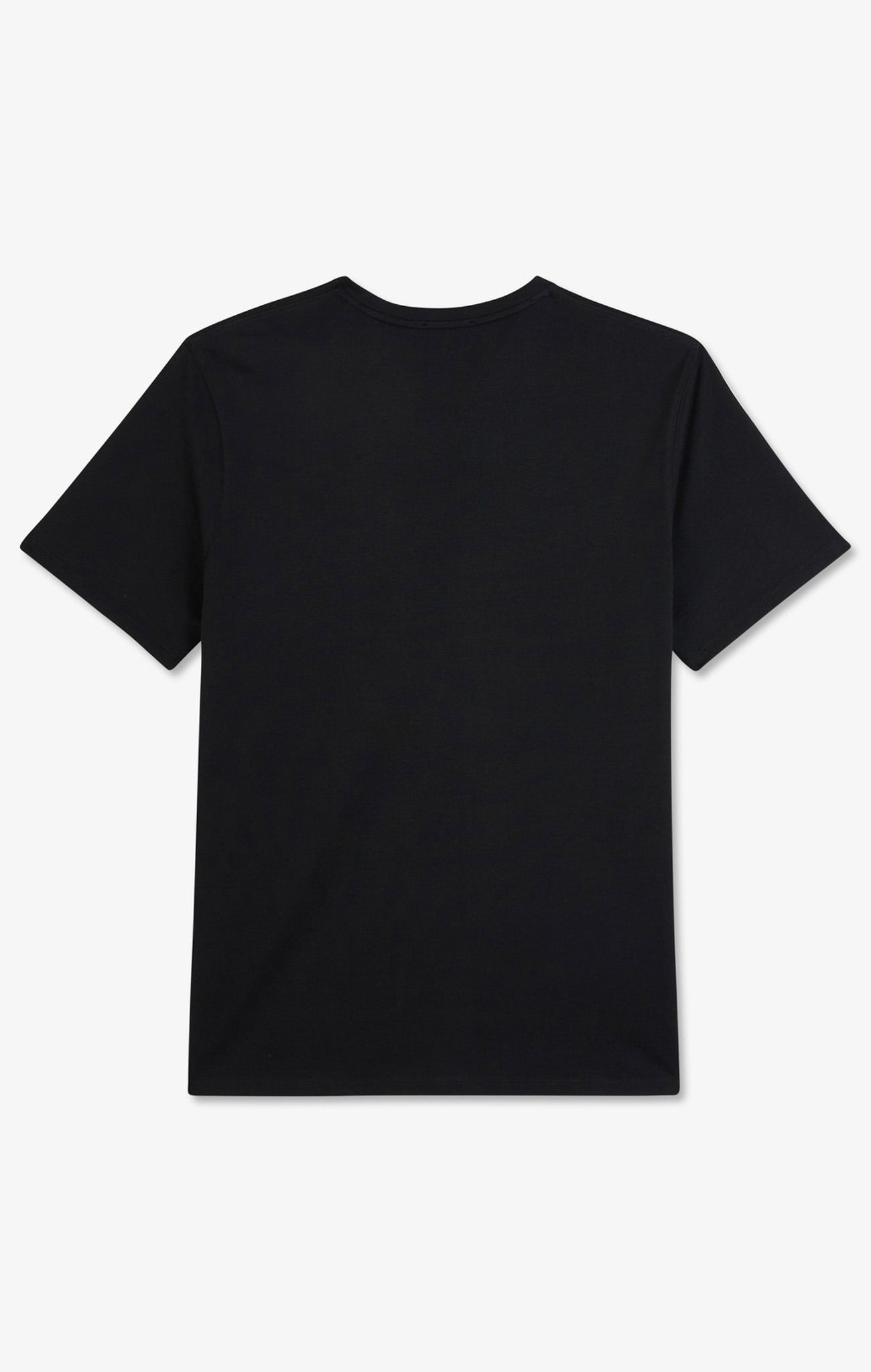T-shirt noir col rond à manches courtes