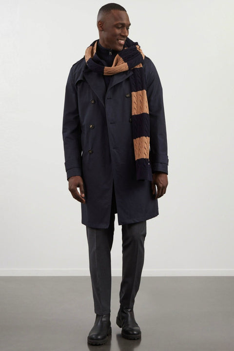 Navy blue waterproof trench coat - Image 1