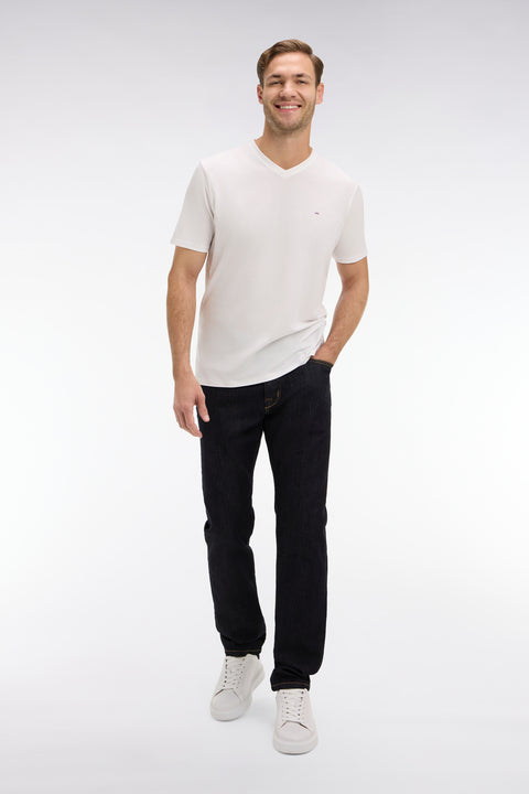 Navy blue jeans in stretch cotton - Image 1