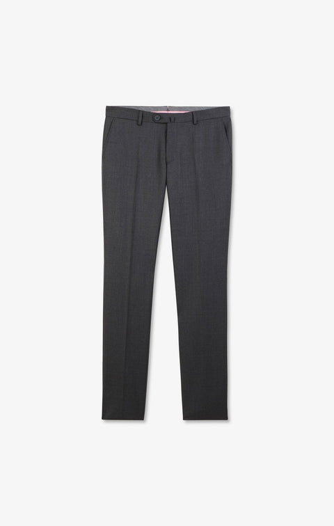 Pantalon slim gris en laine à plis cassés - Image 2