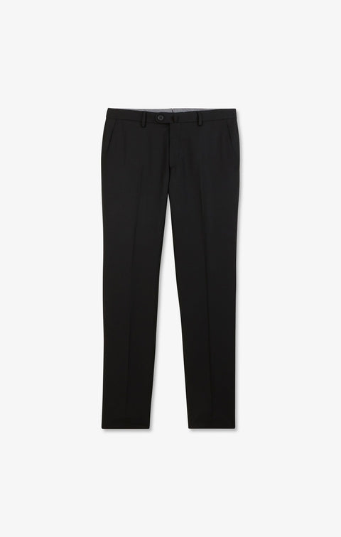 Pantalon slim noir en laine à plis cassés - Image 2