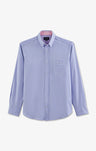 Chemise bleue unie en coton