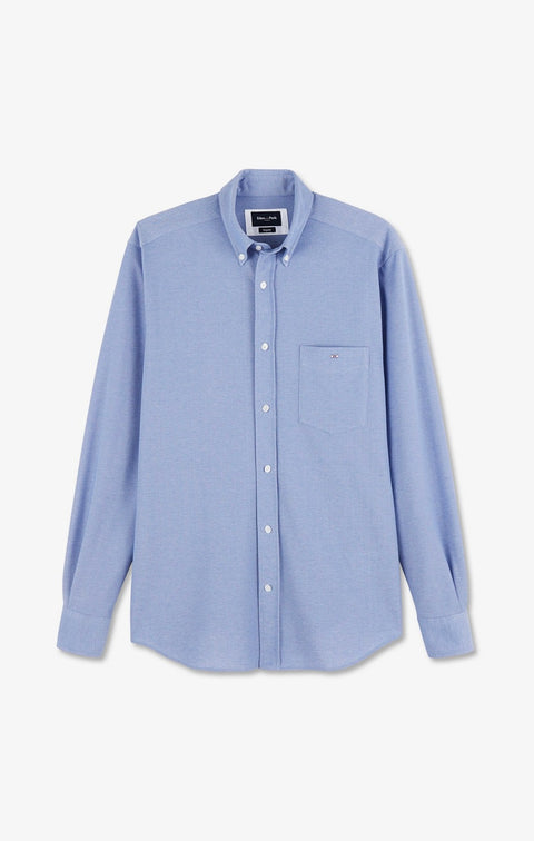 Chemise en coton pinpoint bleu - Image 2