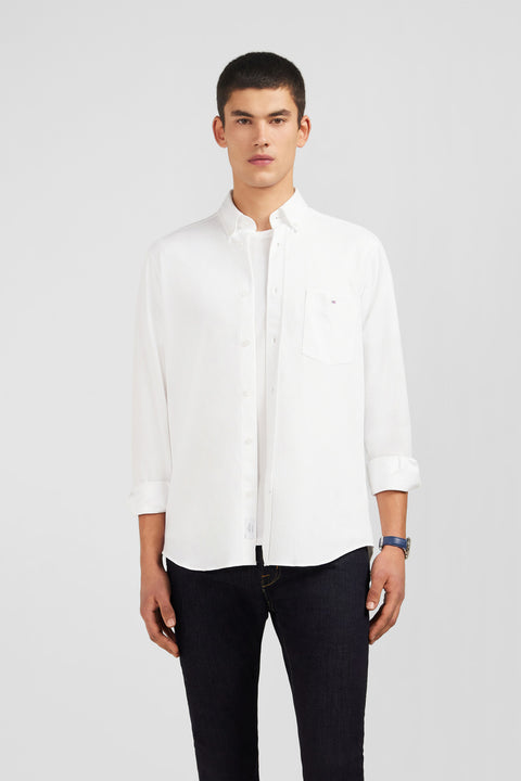Chemise en coton pinpoint blanc - Image 1