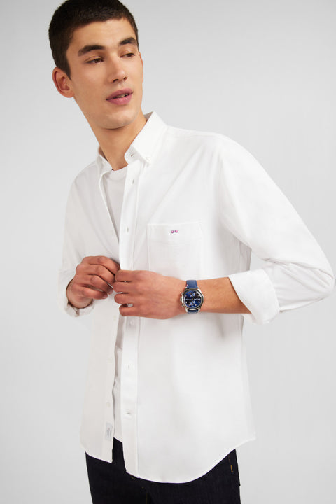 Chemise en coton pinpoint blanc - Image 3