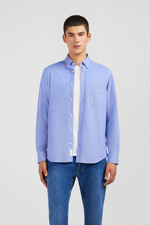 Chemise en coton pinpoint bleu - Image 1