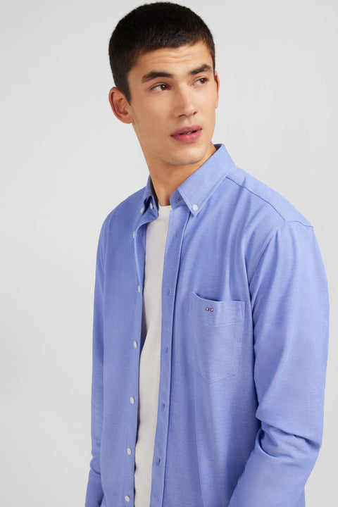 Chemise en coton pinpoint bleu - Image 3