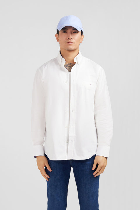 Chemise blanche unie en coton - Image 1