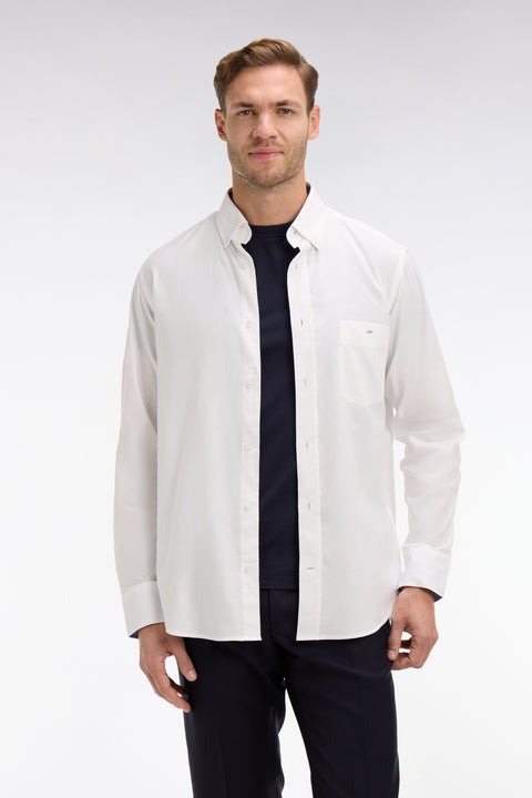 Chemise blanche unie en coton - Image 3