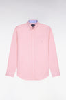 Chemise rose unie en coton