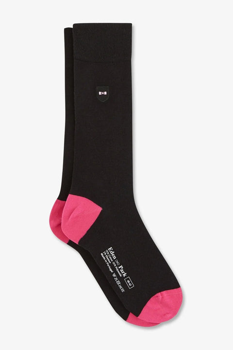 Chaussettes montantes noires color-block - Image 1
