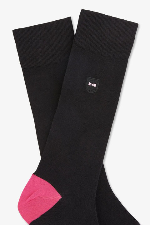 Chaussettes montantes noires color-block - Image 2