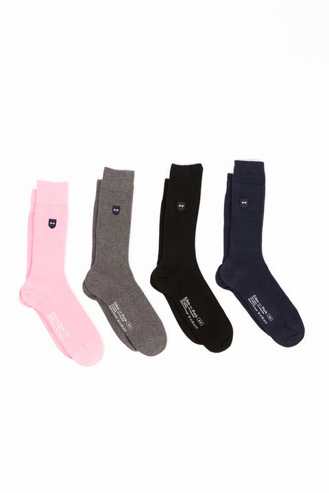 Coffret de quatre paires de chaussettes unies - Image 1