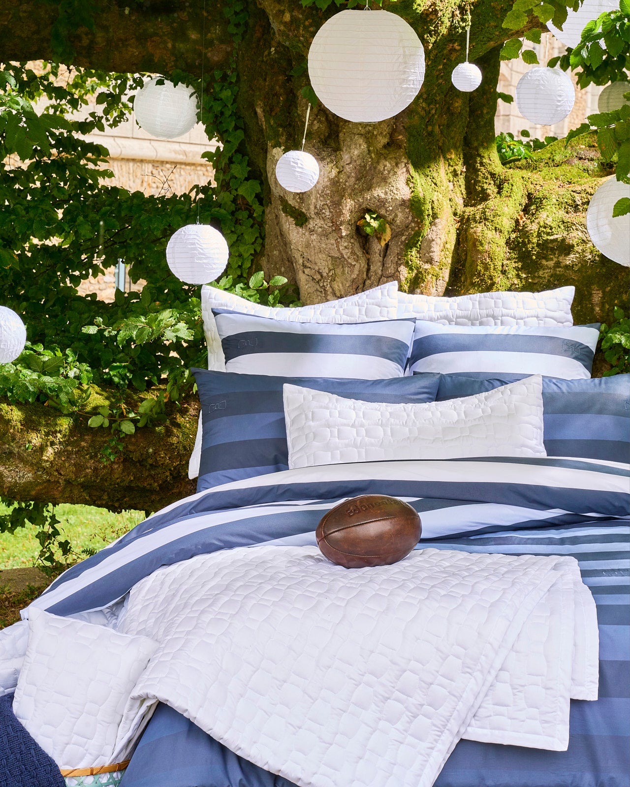 Taie d'oreiller en coton marine