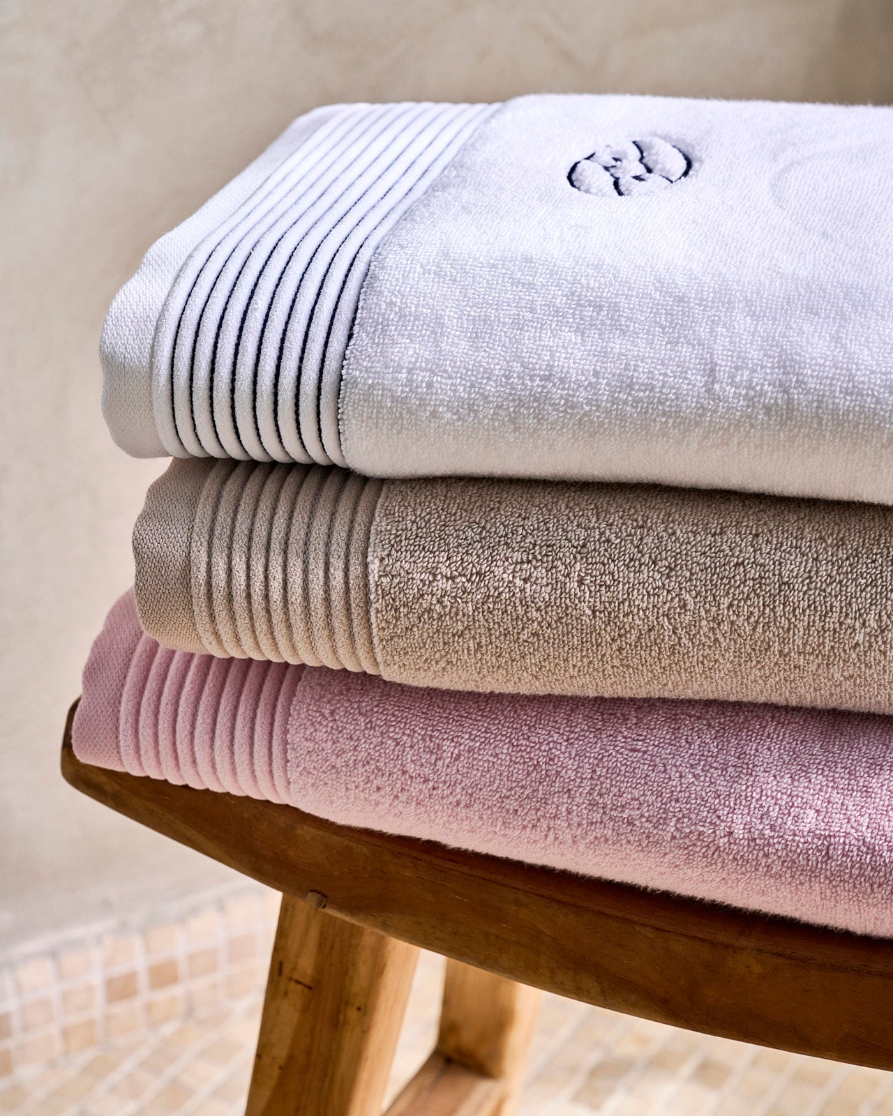 White cotton terry bath towel