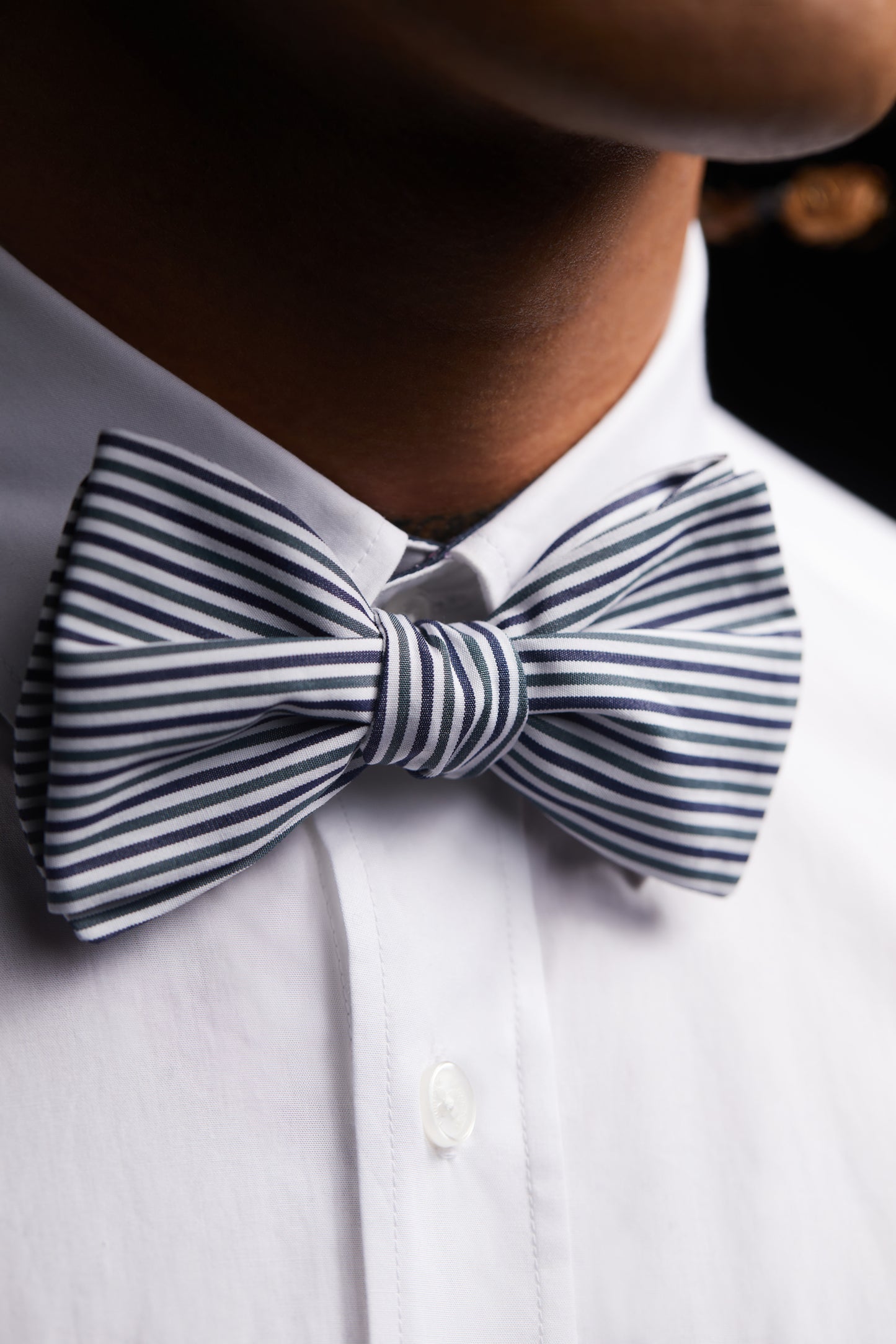 Upcycled striped bow tie Pap'Atelier